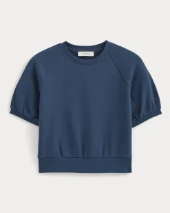 Lightweight Terry Blouson Short-Sleeve Crew