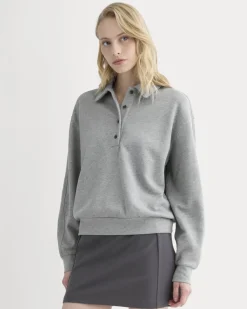 Lightweight Terry Polo Sweatshirt
