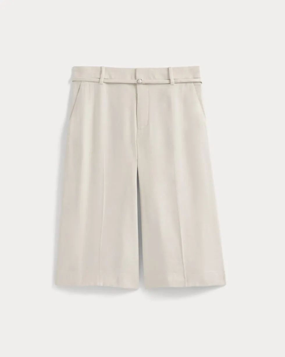 Long Tailored Short in Stretch Linen