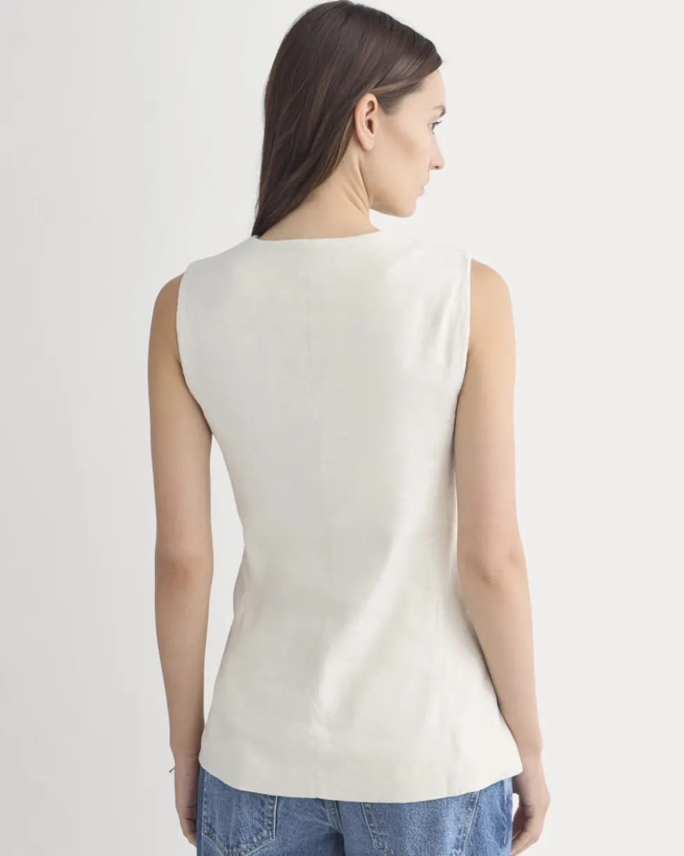 Long Vest in Stretch Linen