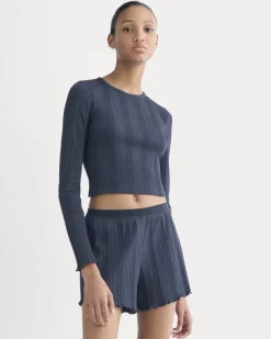 Lounge Rib Cropped Shirt