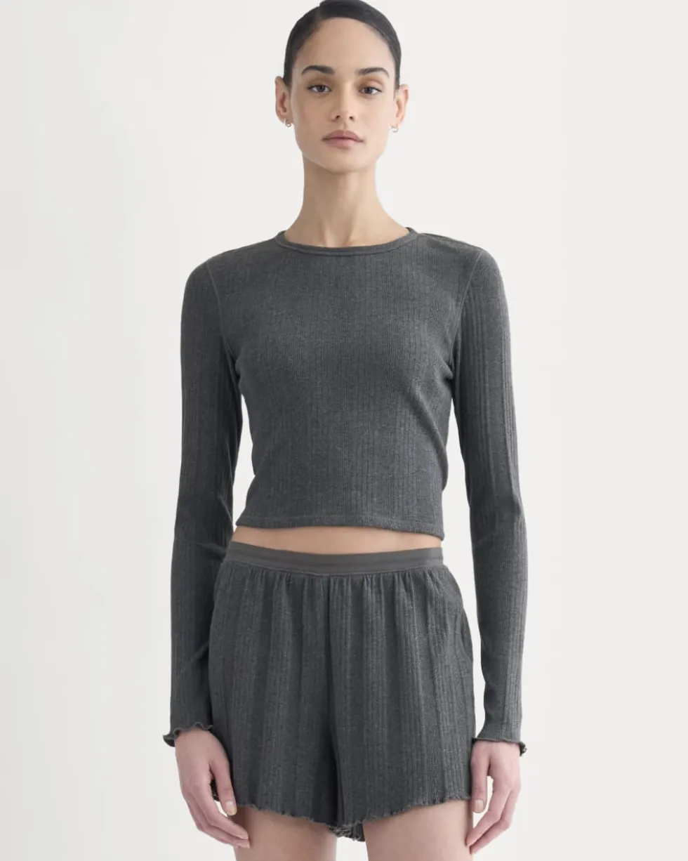 Lounge Rib Cropped Shirt
