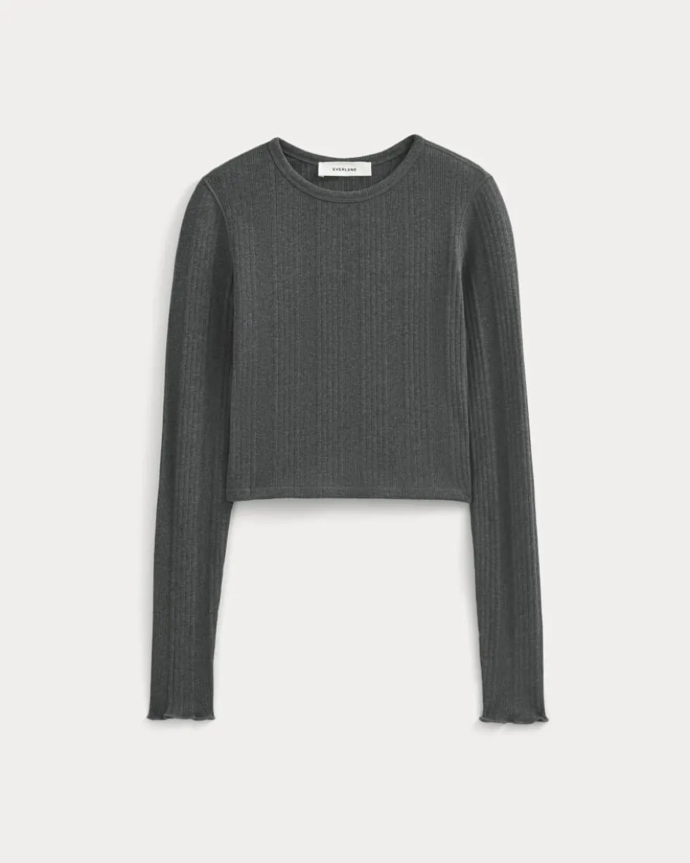 Lounge Rib Cropped Shirt