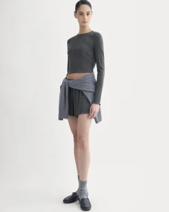 Lounge Rib Cropped Shirt
