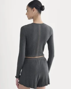Lounge Rib Cropped Shirt