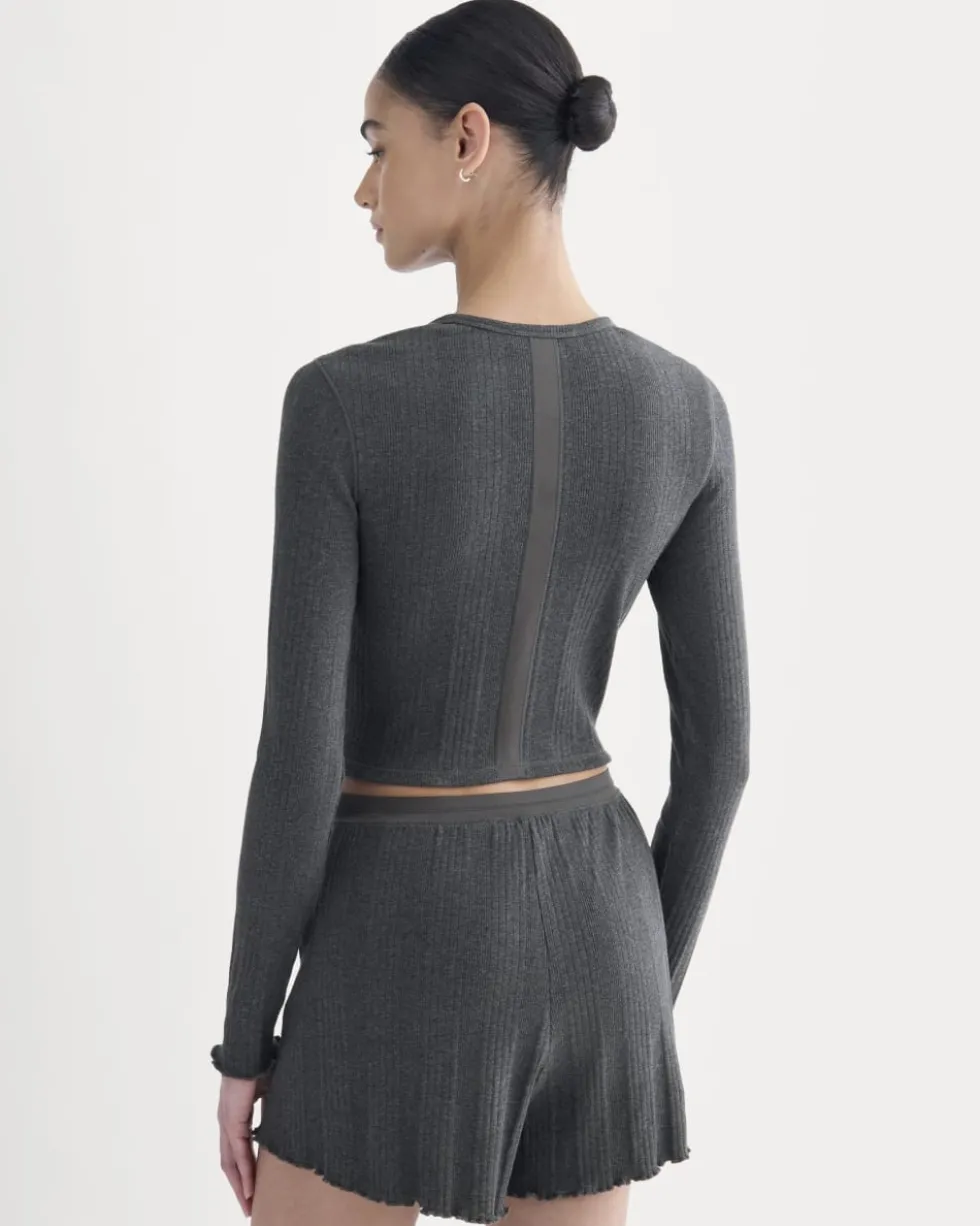 Lounge Rib Cropped Shirt
