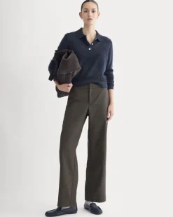 Lush Cashmere Cropped Polo Sweater