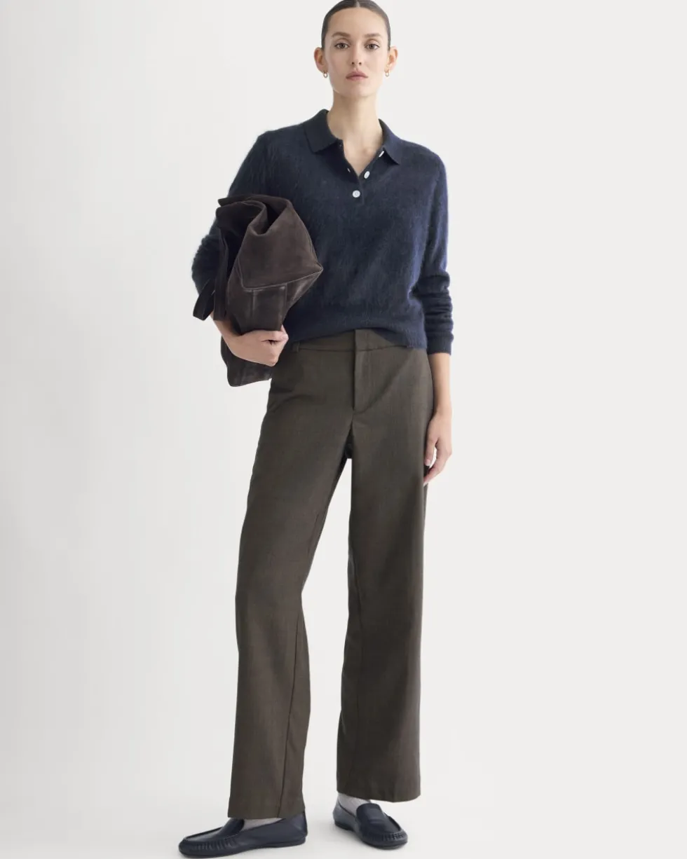 Lush Cashmere Cropped Polo Sweater