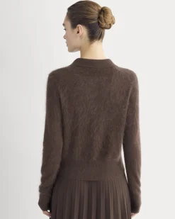 Lush Cashmere Cropped Polo Sweater