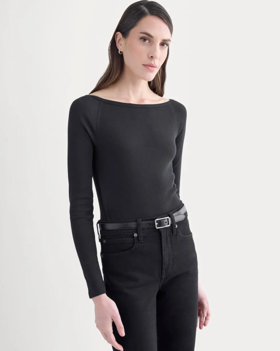 Luxe Rib Boatneck Top