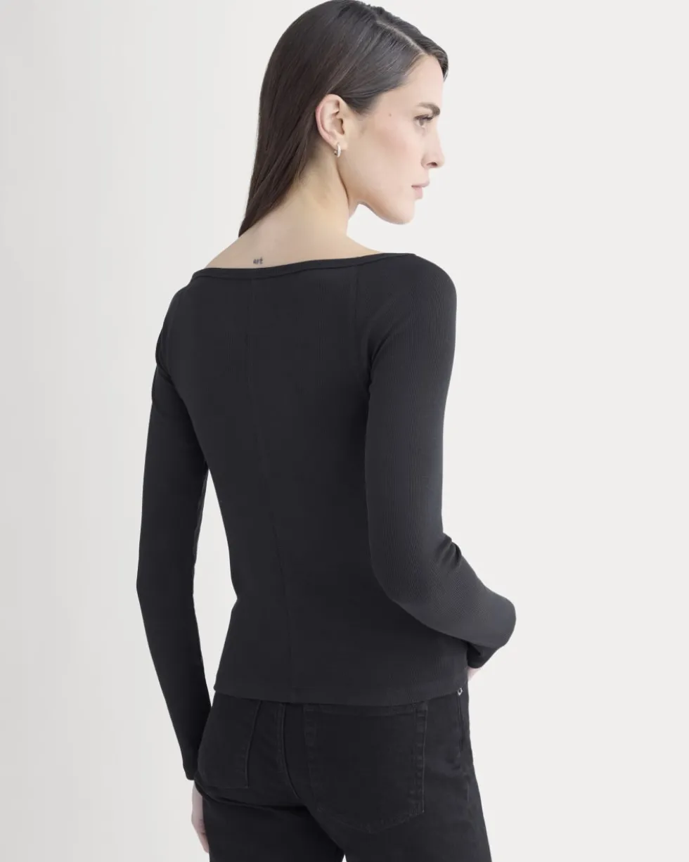Luxe Rib Boatneck Top