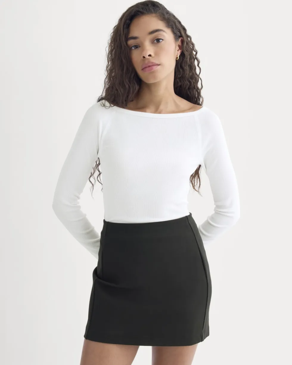 Luxe Rib Boatneck Top