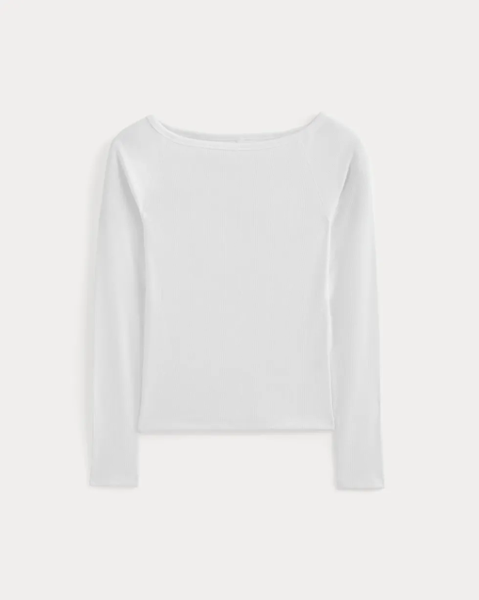 Luxe Rib Boatneck Top