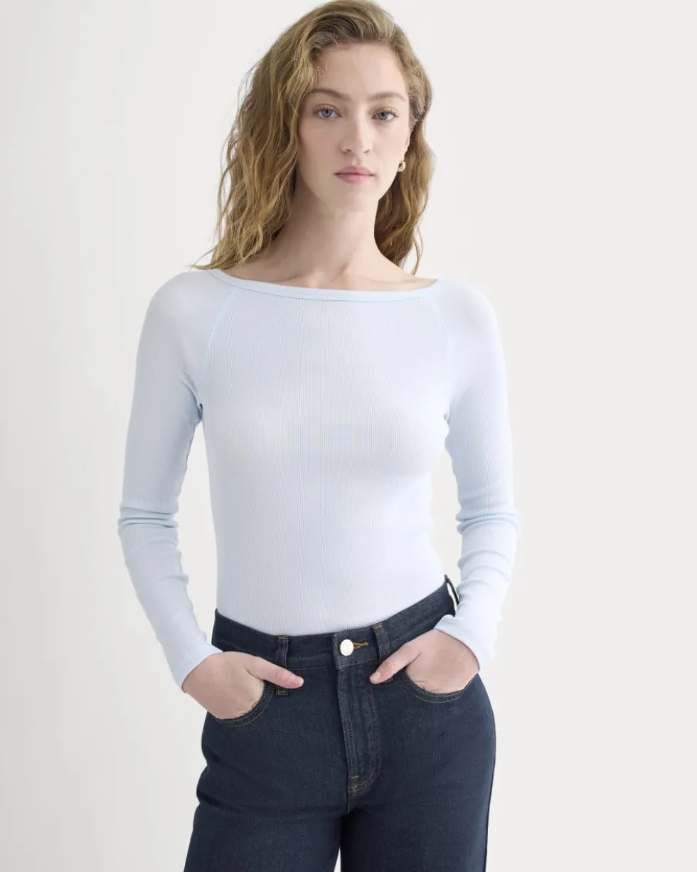 Luxe Rib Boatneck Top
