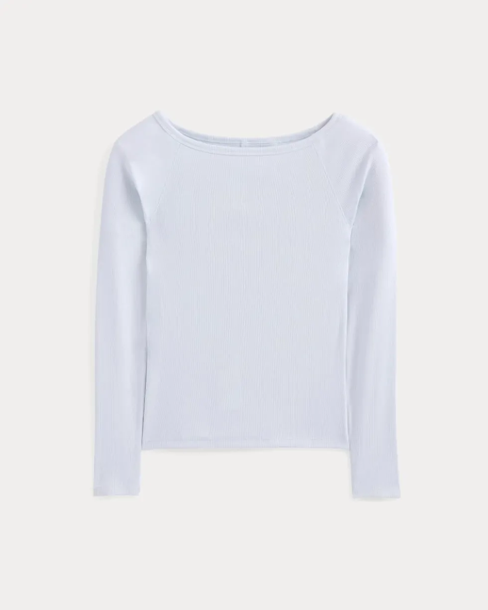 Luxe Rib Boatneck Top