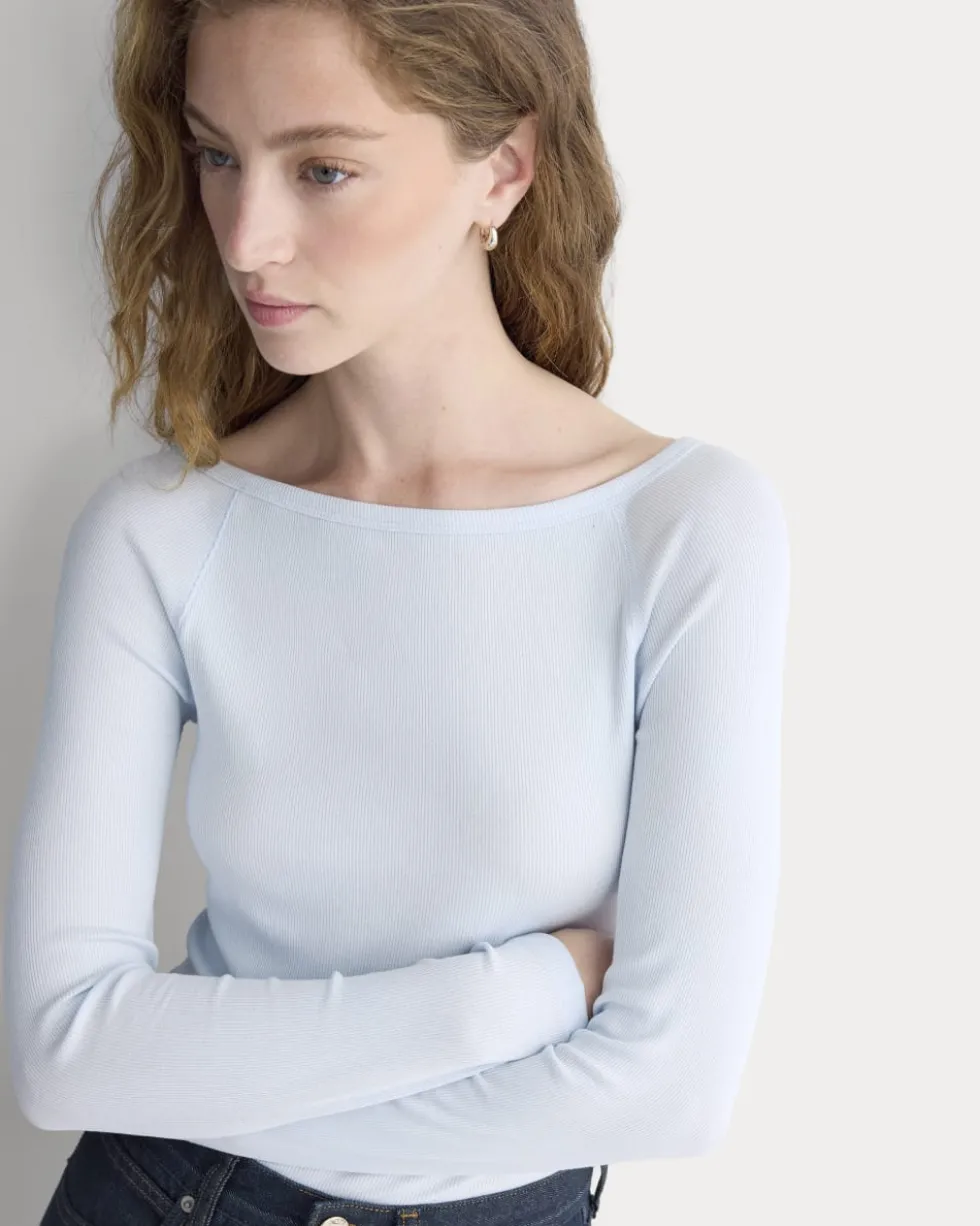 Luxe Rib Boatneck Top