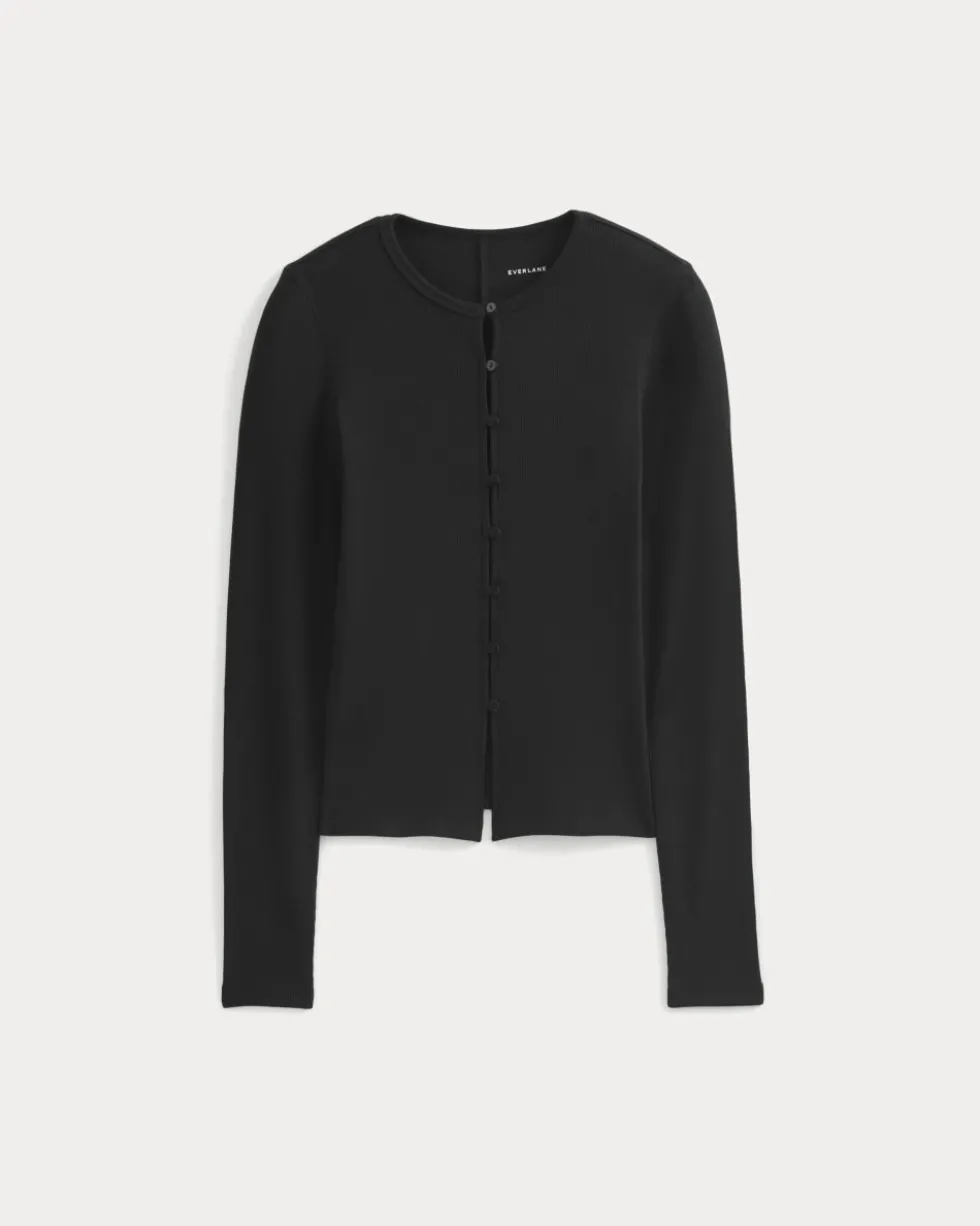 Luxe Rib Button-Up Top