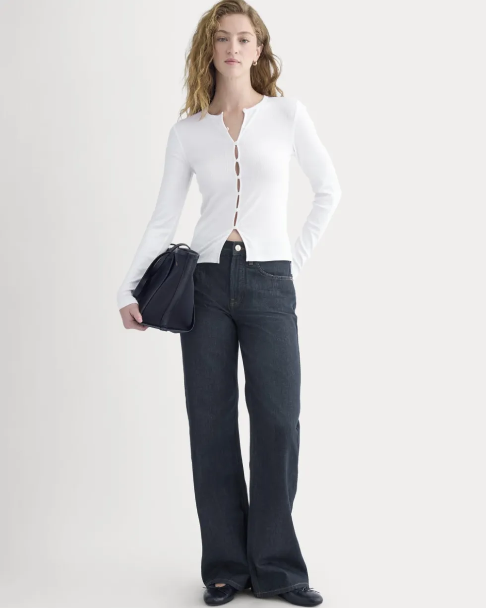 Luxe Rib Button-Up Top