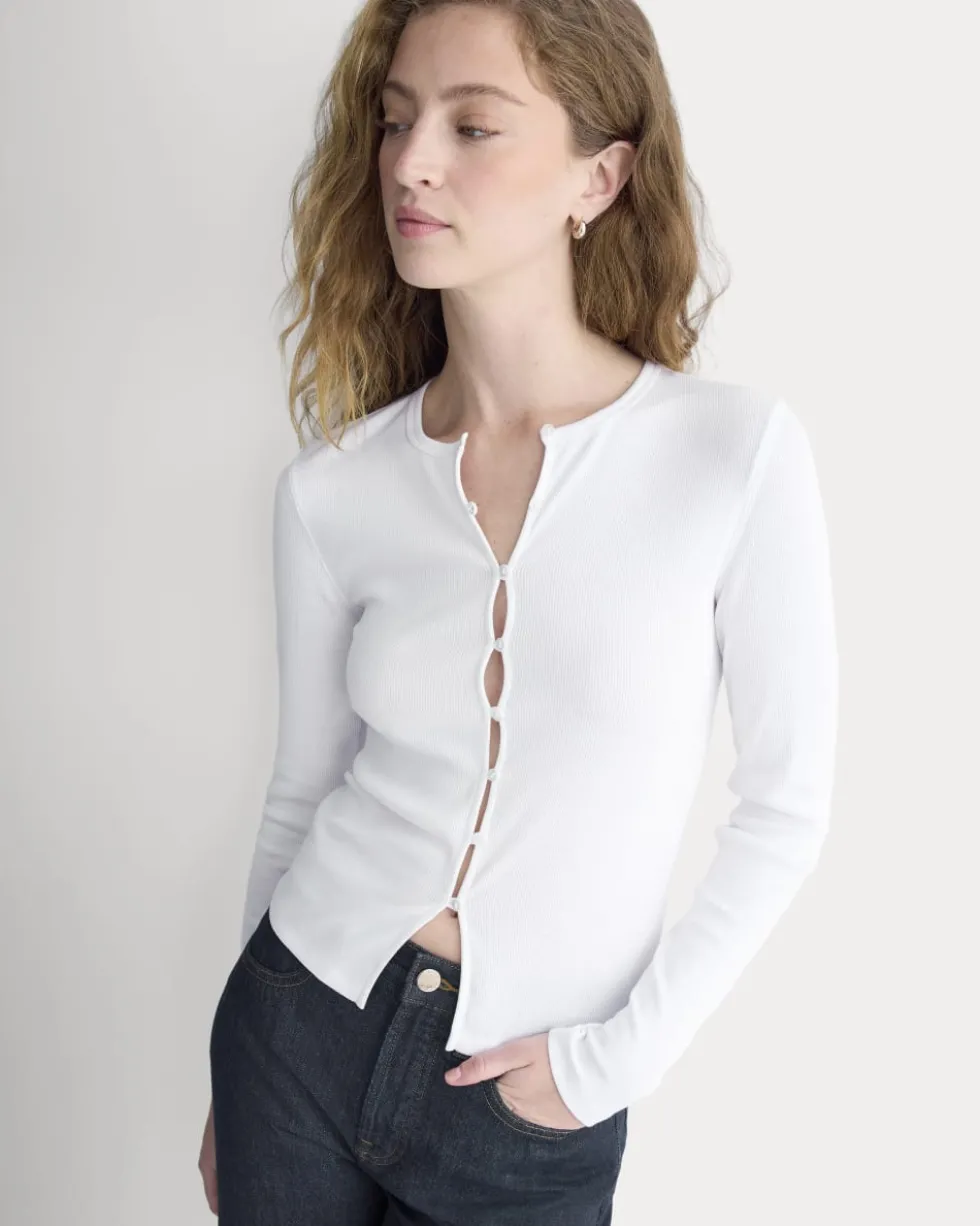 Luxe Rib Button-Up Top