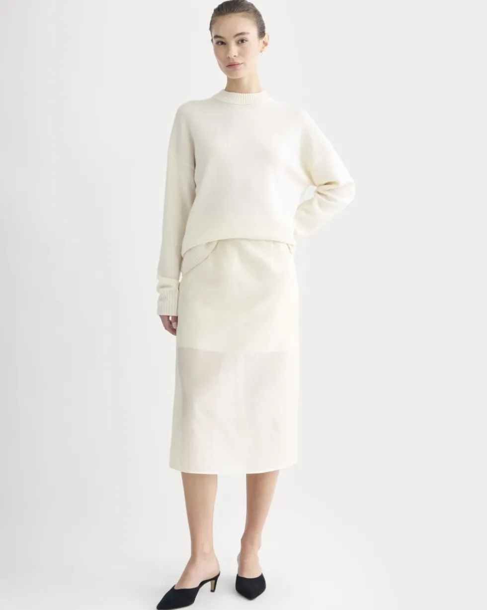 Midi Skirt in Cotton-Silk Organza