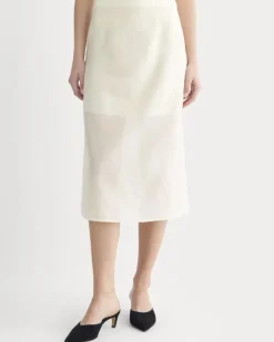 Midi Skirt in Cotton-Silk Organza