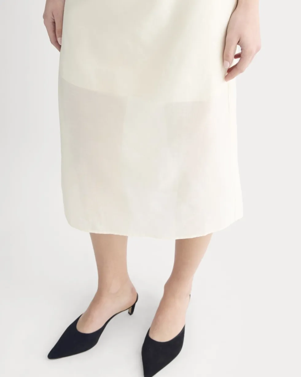Midi Skirt in Cotton-Silk Organza