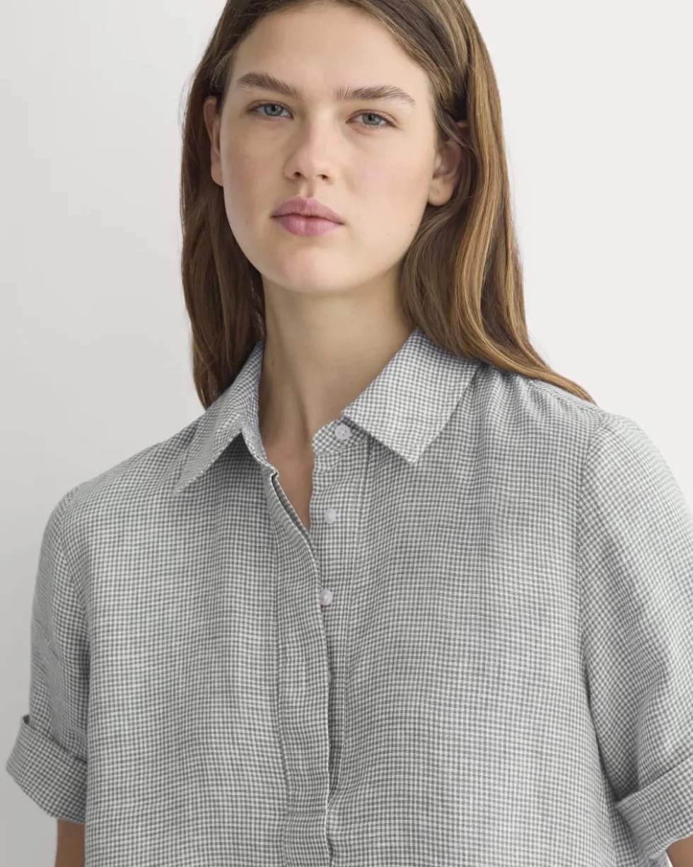 Mini Popover Shirtdress in Linen