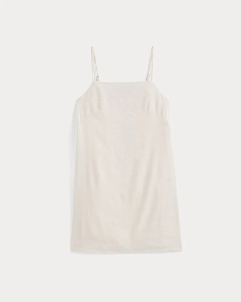 Mini Shift Dress in Stretch Linen