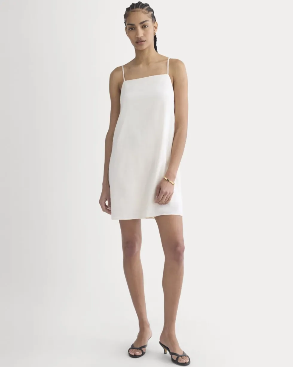 Mini Shift Dress in Stretch Linen