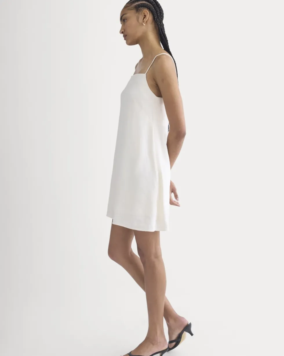 Mini Shift Dress in Stretch Linen