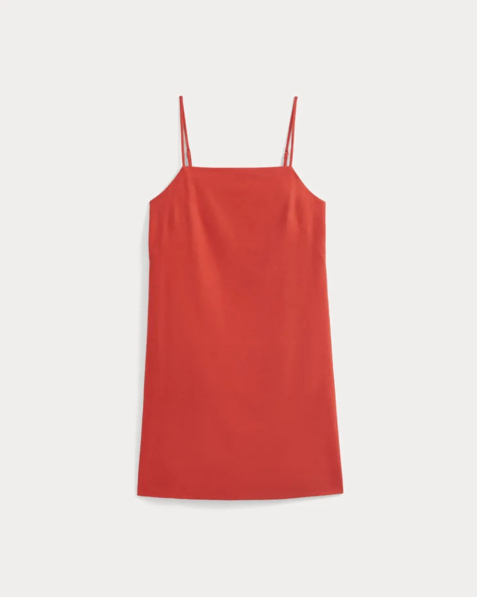 Mini Shift Dress in Stretch Linen