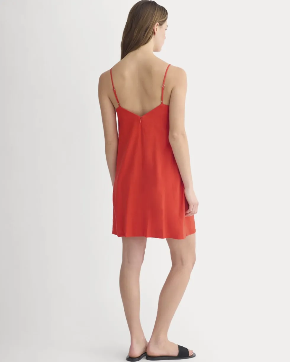 Mini Shift Dress in Stretch Linen