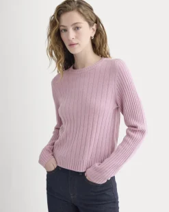 Mix Ribbed Crew in Cashmere