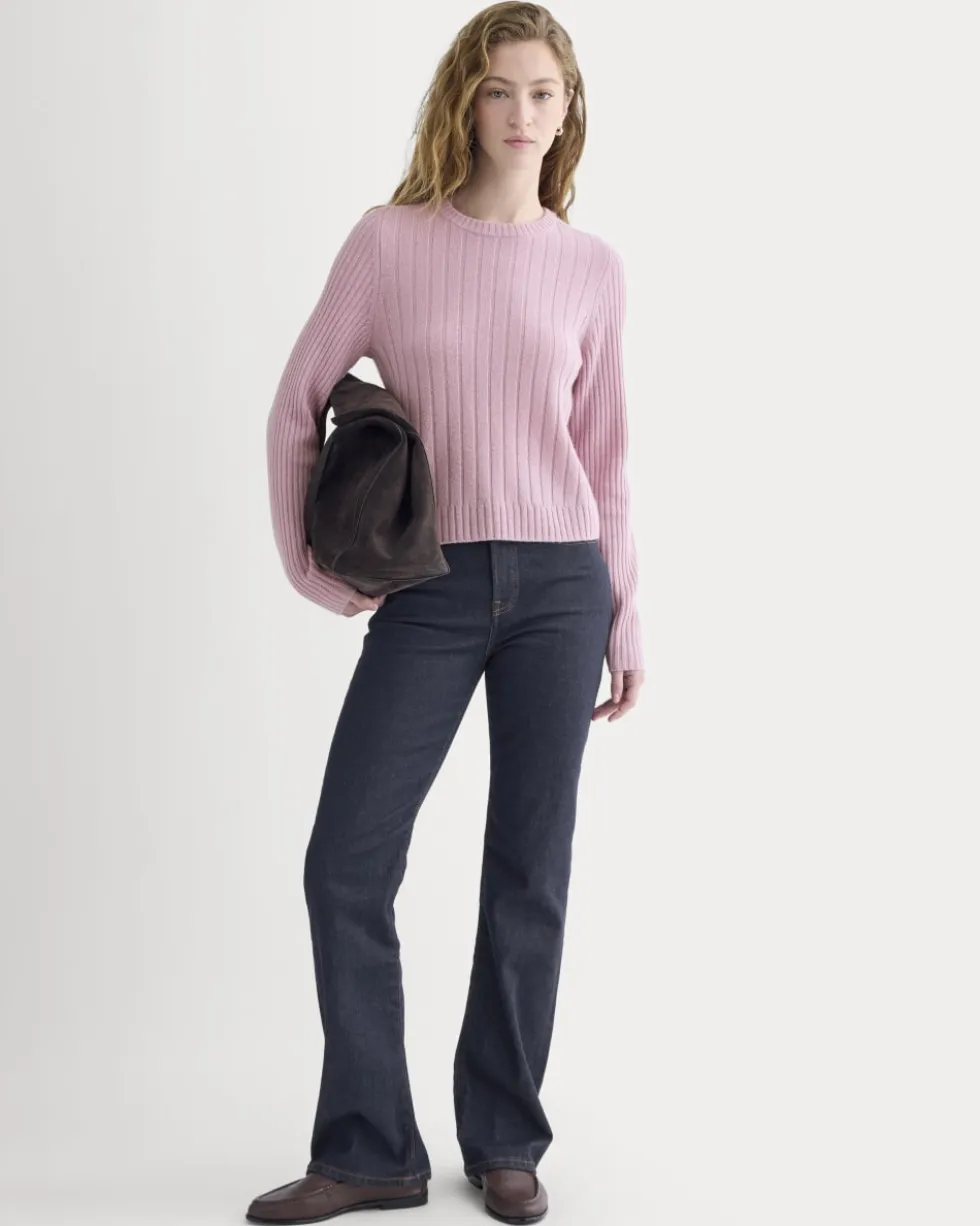 Mix Ribbed Crew in Cashmere