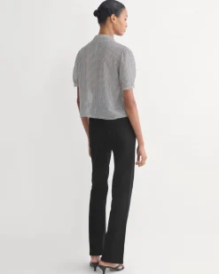 Notch Collar Shirt in Silk Georgette