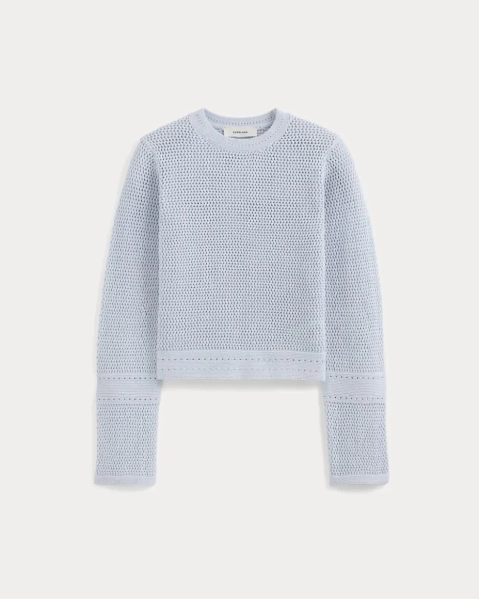 Open Knit Long-Sleeve Crew in Everyday Cotton