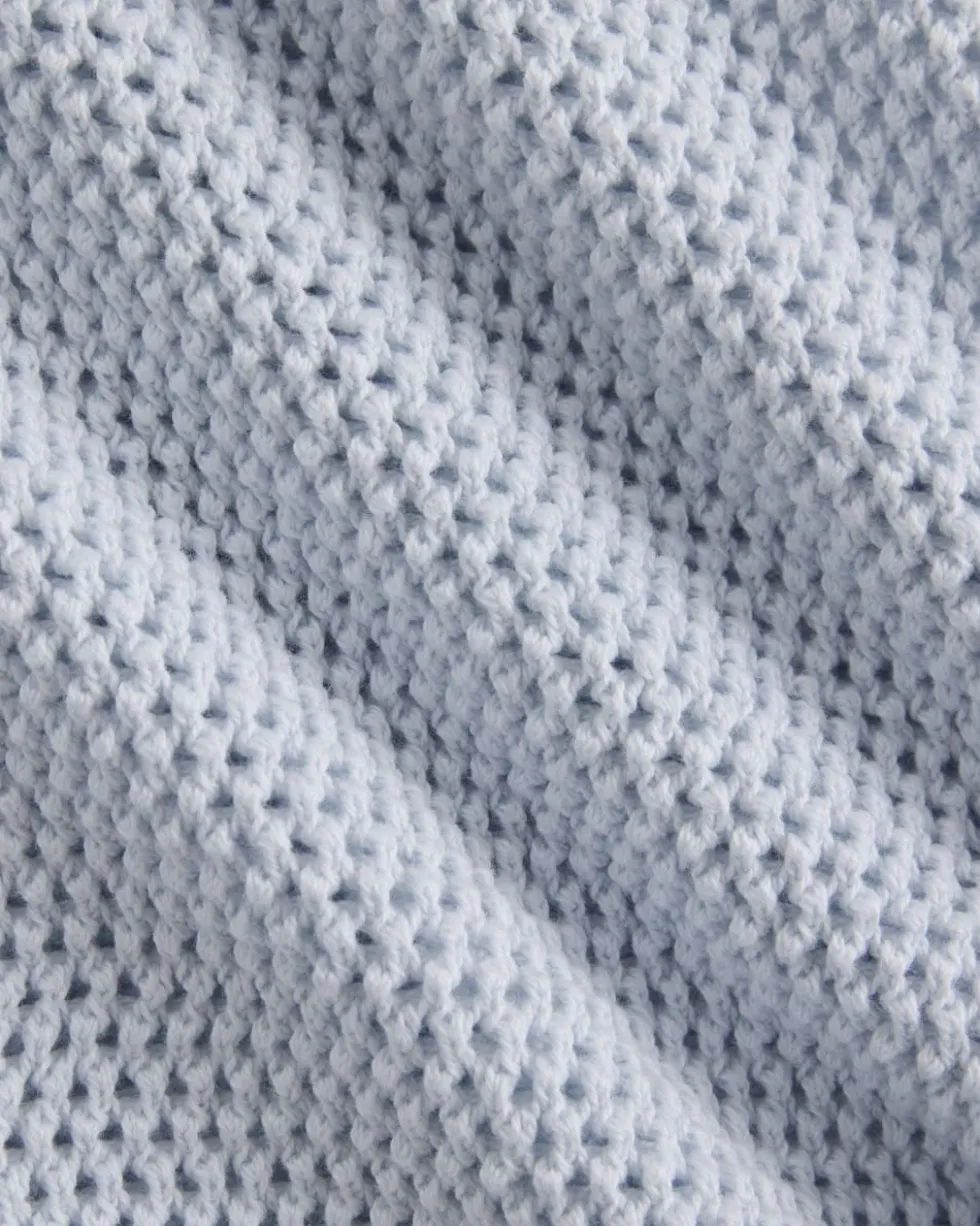 Open Knit Long-Sleeve Crew in Everyday Cotton