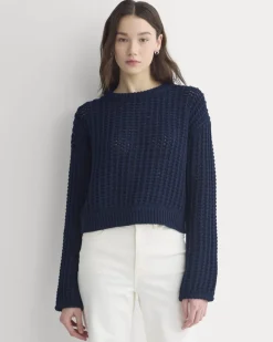 Open-Knit Crew in Elevated Cotton
