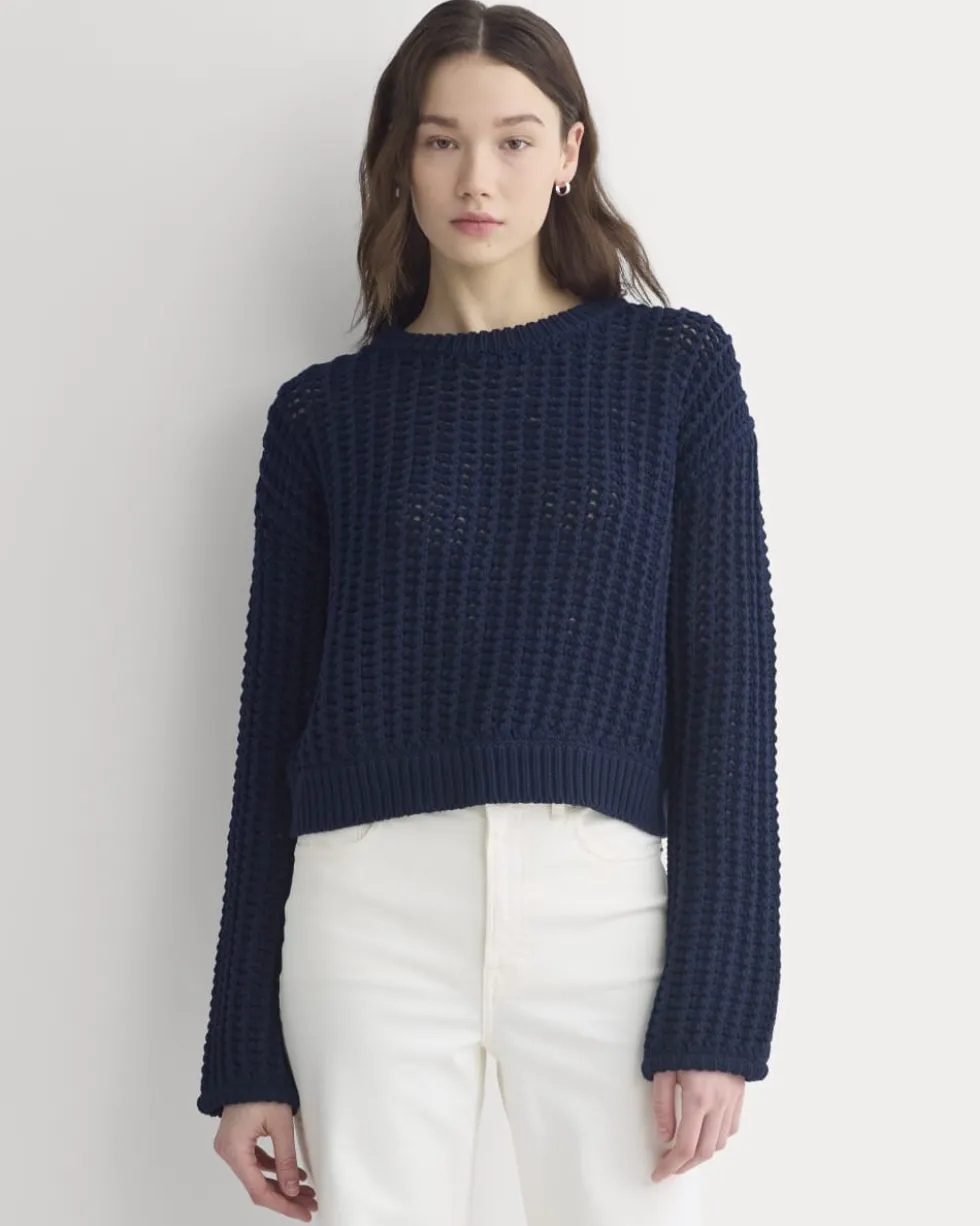 Open-Knit Crew in Elevated Cotton