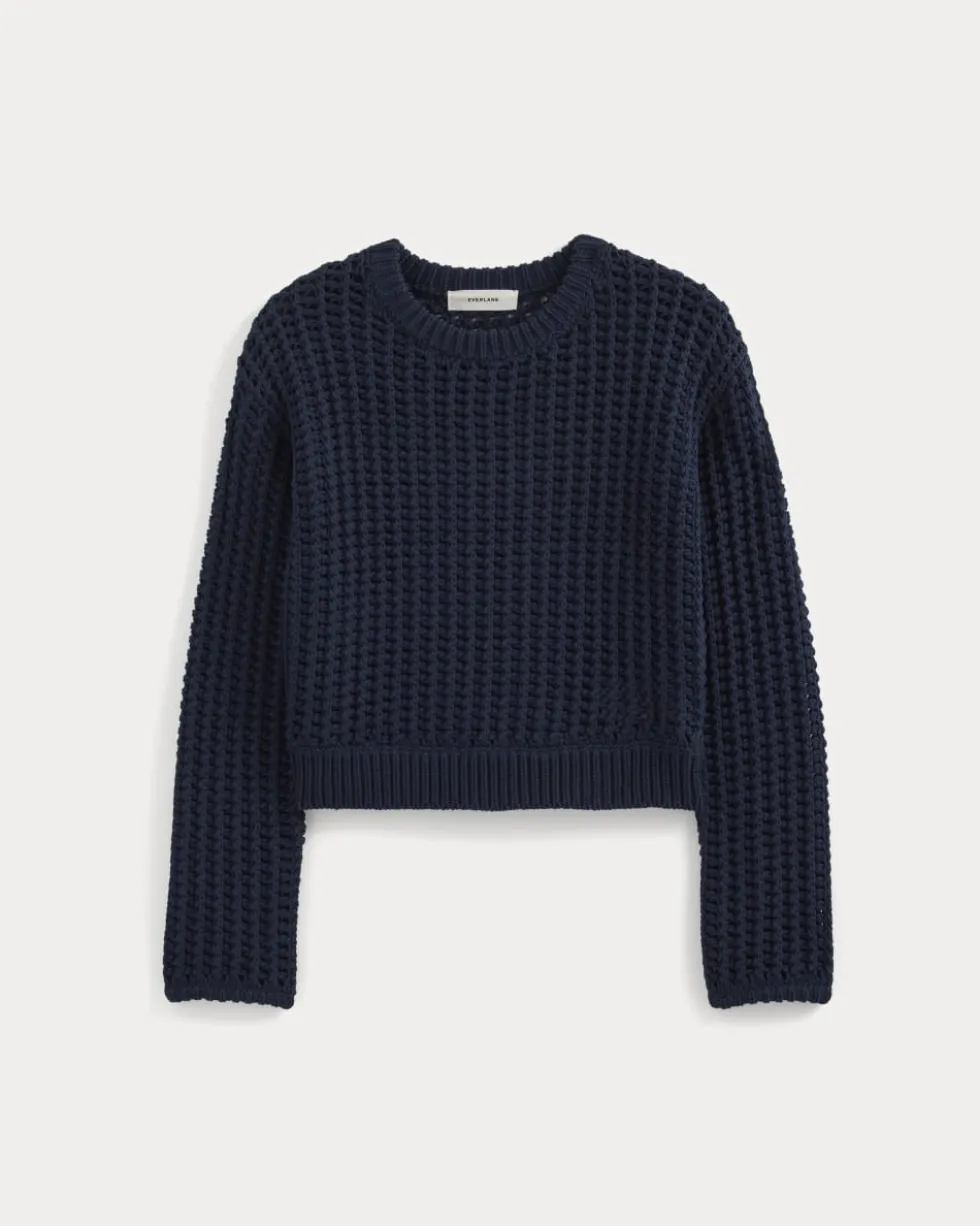 Open-Knit Crew in Elevated Cotton
