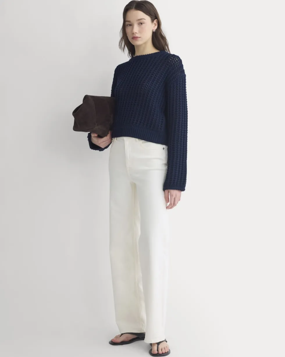 Open-Knit Crew in Elevated Cotton