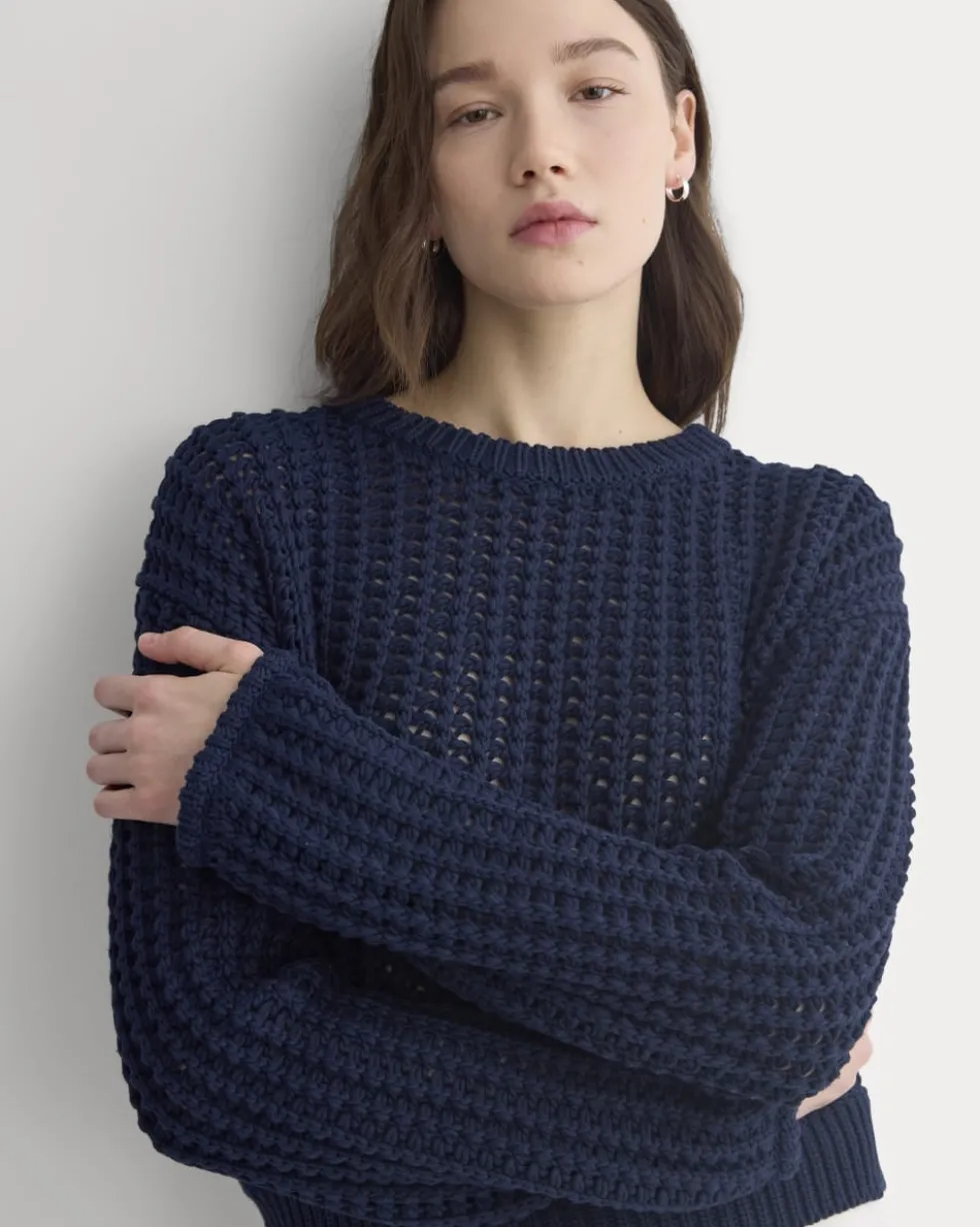 Open-Knit Crew in Elevated Cotton