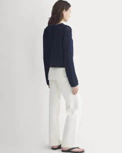 Open-Knit Crew in Elevated Cotton