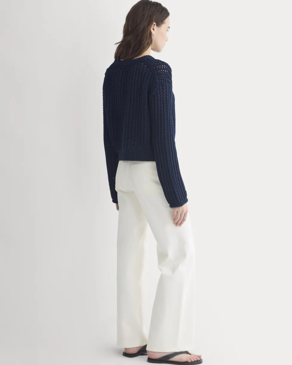 Open-Knit Crew in Elevated Cotton