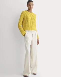 Open-Knit Crew in Elevated Cotton