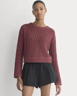Open-Knit Crew in Elevated Cotton