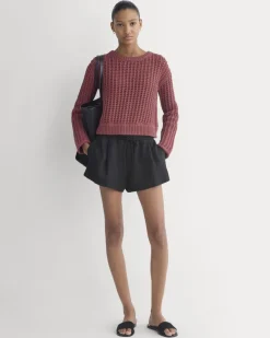 Open-Knit Crew in Elevated Cotton