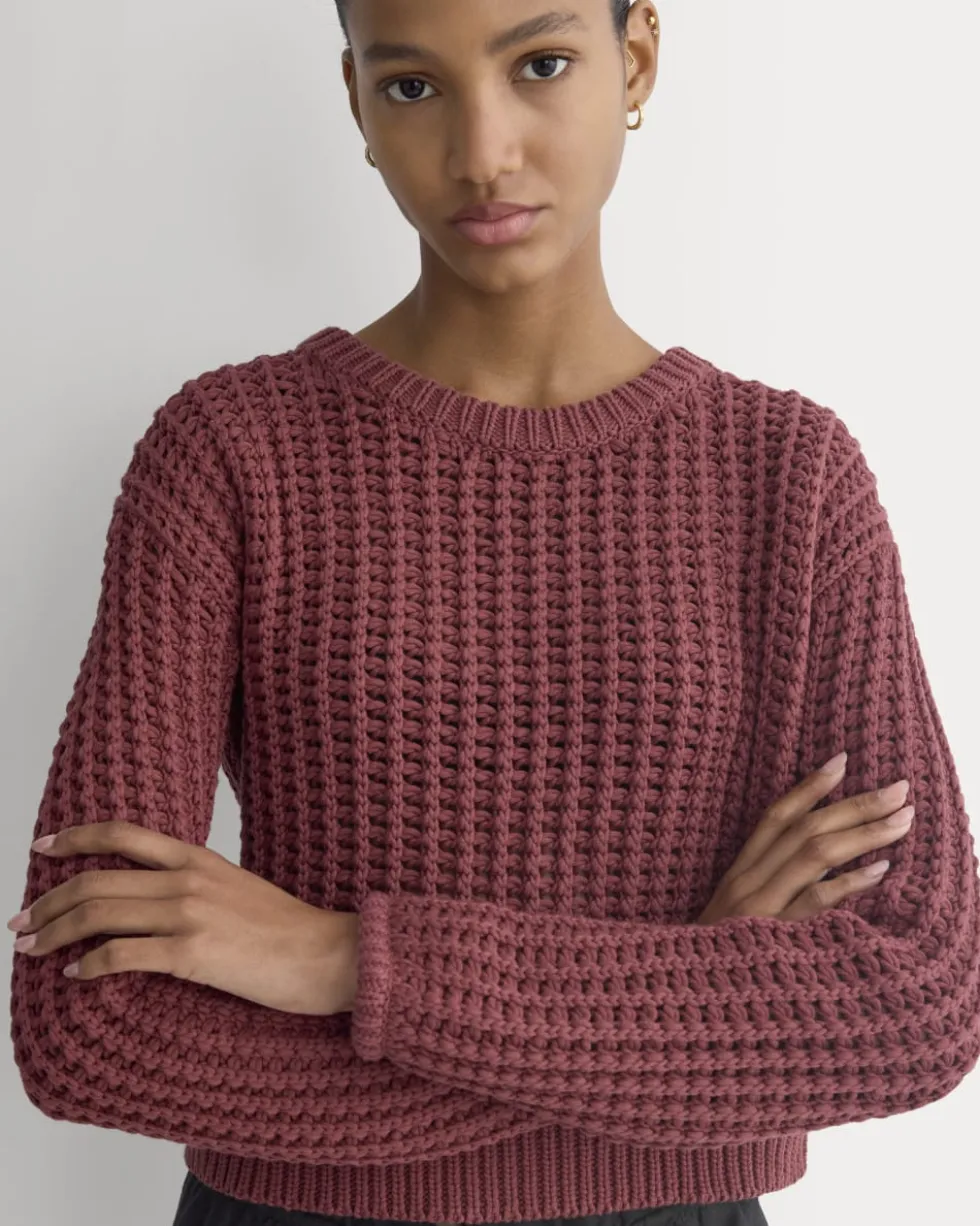 Open-Knit Crew in Elevated Cotton