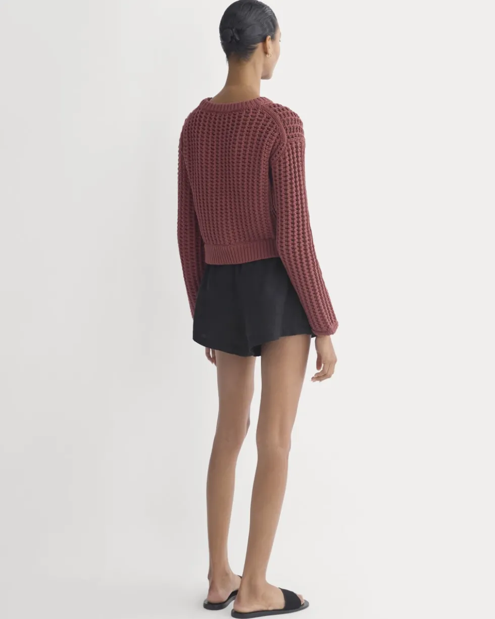 Open-Knit Crew in Elevated Cotton