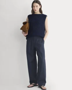 Open-Knit Tunic Vest in Elevated Cotton